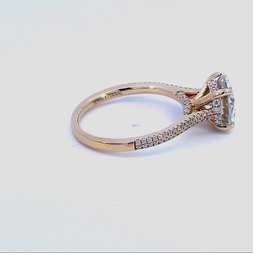 14k Gold 3ct Hidden Halo w/ Double Pave D, VVS1 Moissanite - Picture 16 of 17